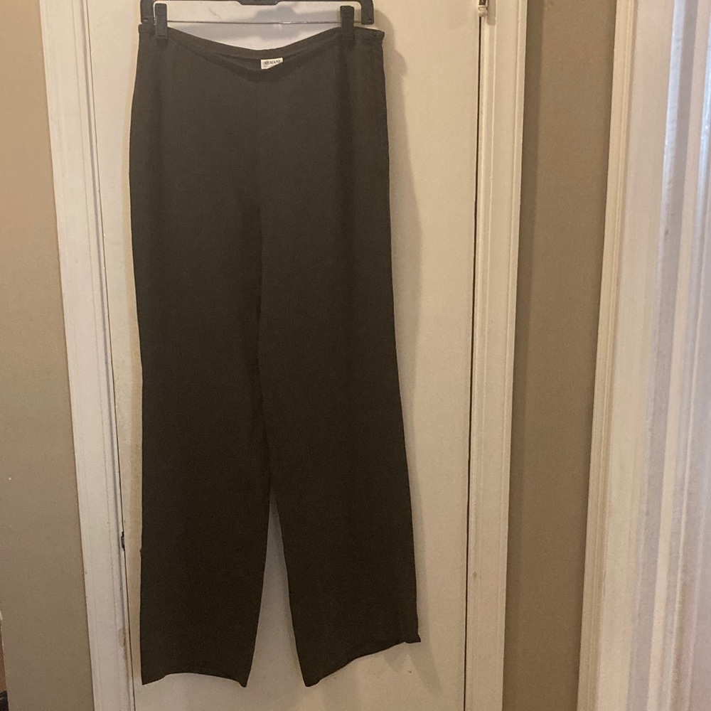 Armani Collezioni 8  44 Chocolate Silk Brown Trousers 25-521-1